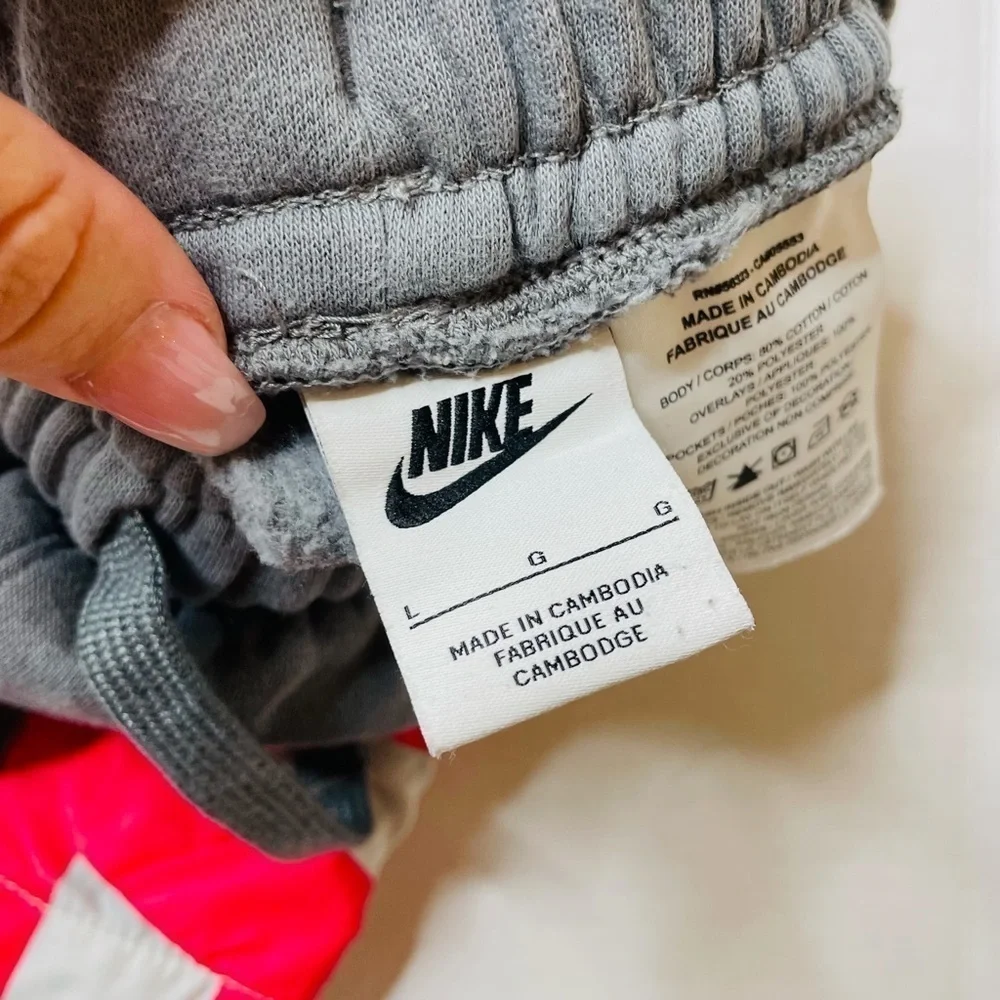 NIKE Youth Gray Fleece Cargo Sweatpant Joggers Size Large